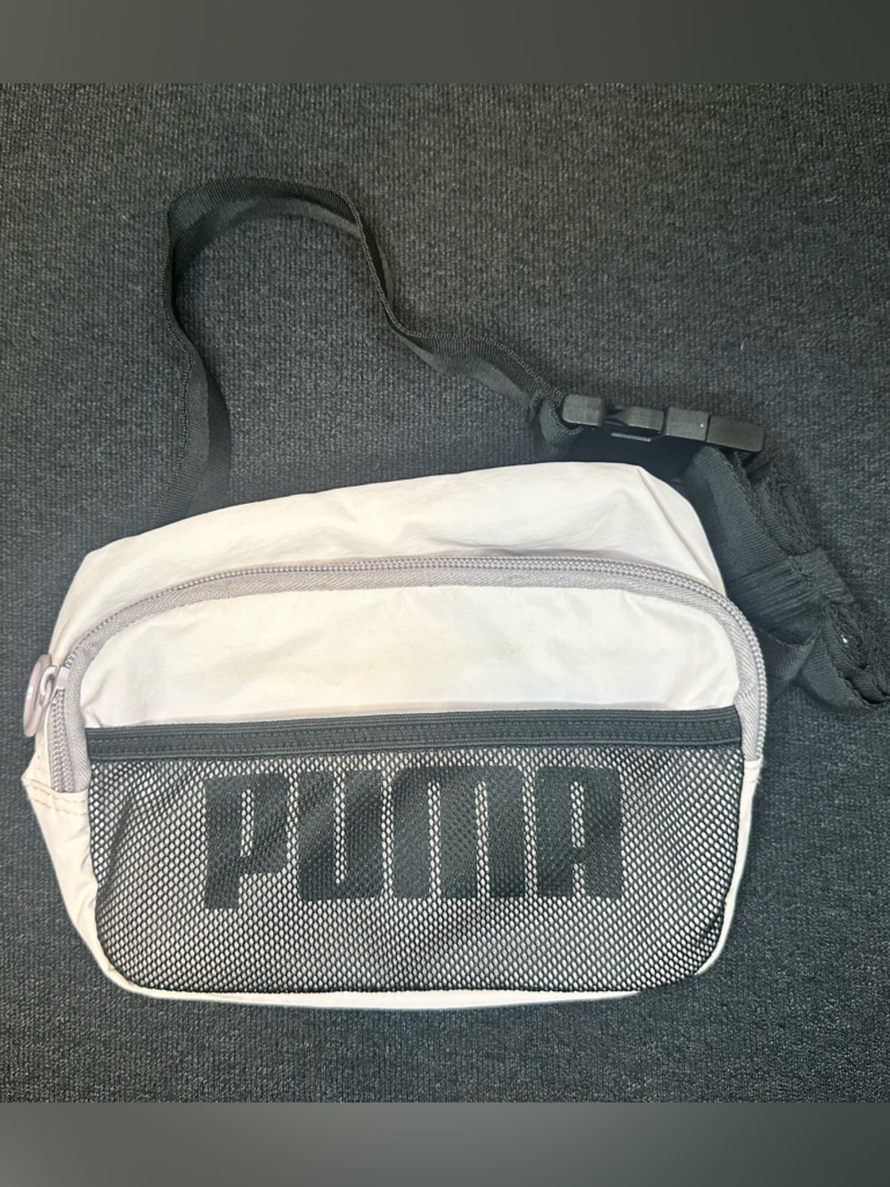 Puma Evercat Royale Hipsack Crossbody Belt Bag Gray Black Mesh Logo